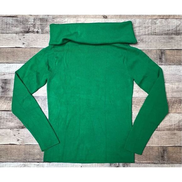 Ett:wa Anthropologie Green Ribbed Knit Sweater SMALL Preppy Yuppie Old Money - Picture 9 of 11
